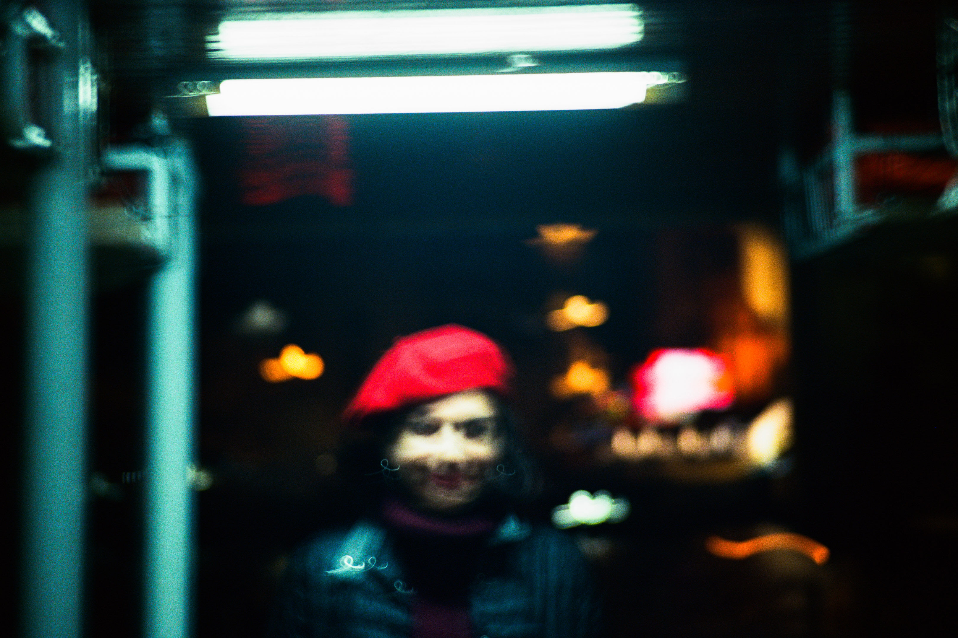 distorted woman smiling