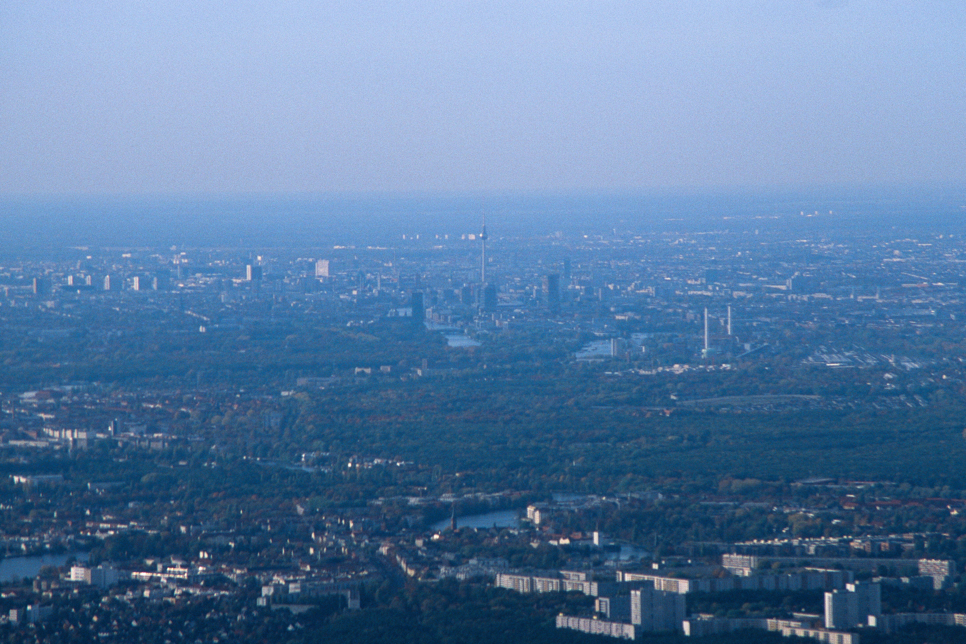 Berlin from above in blue